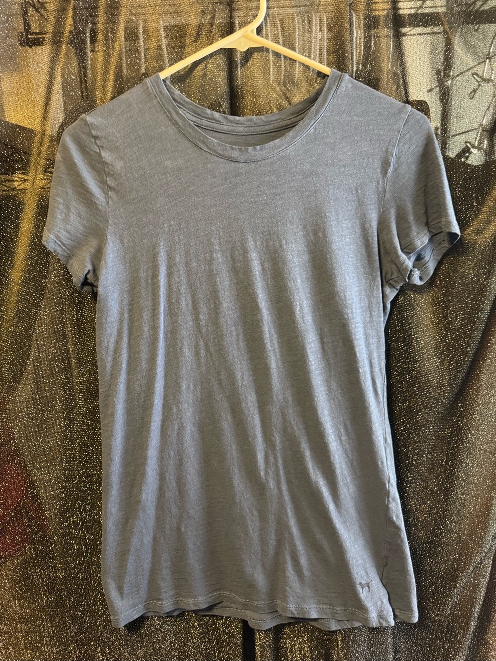 PINK Victoria's Secret Heather Slate Crew Neck Short Sleeve Tee